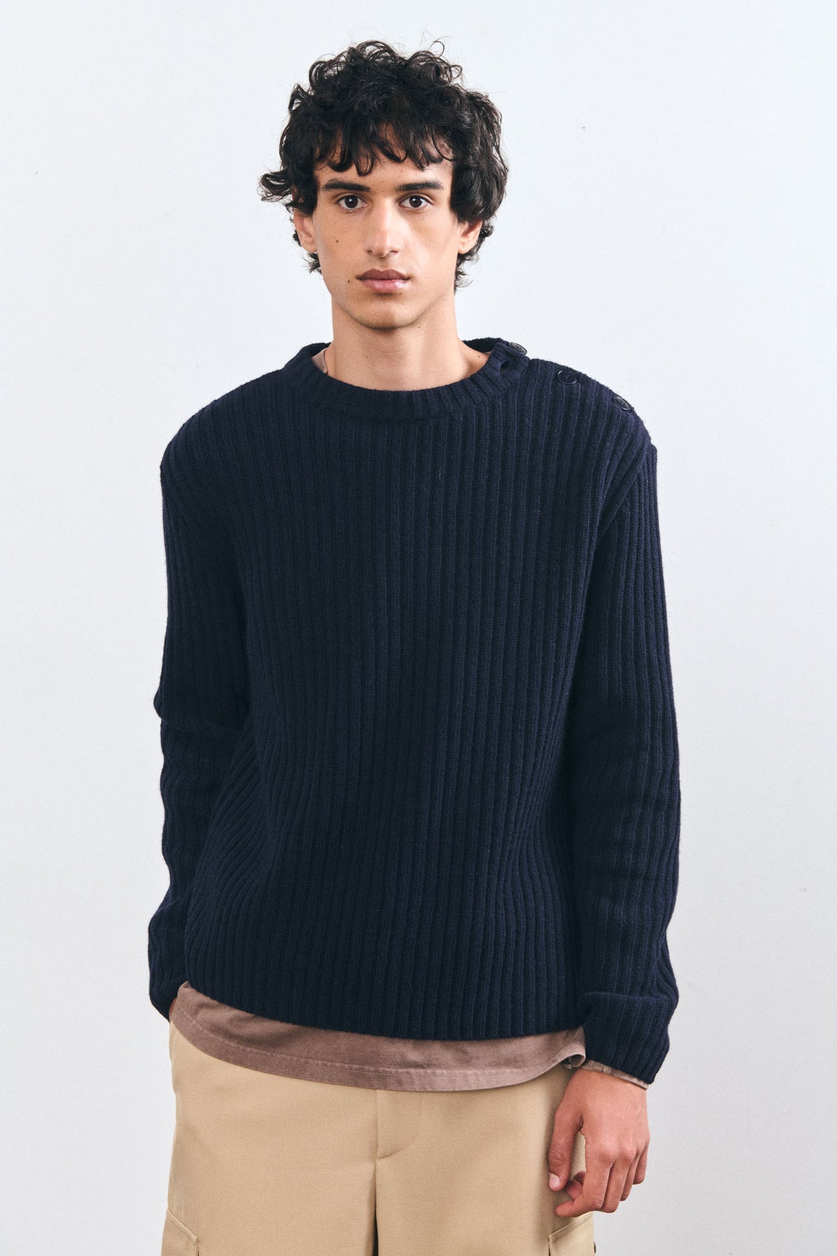 SEDINI-MERINO WOOL SWEATER - Navy
