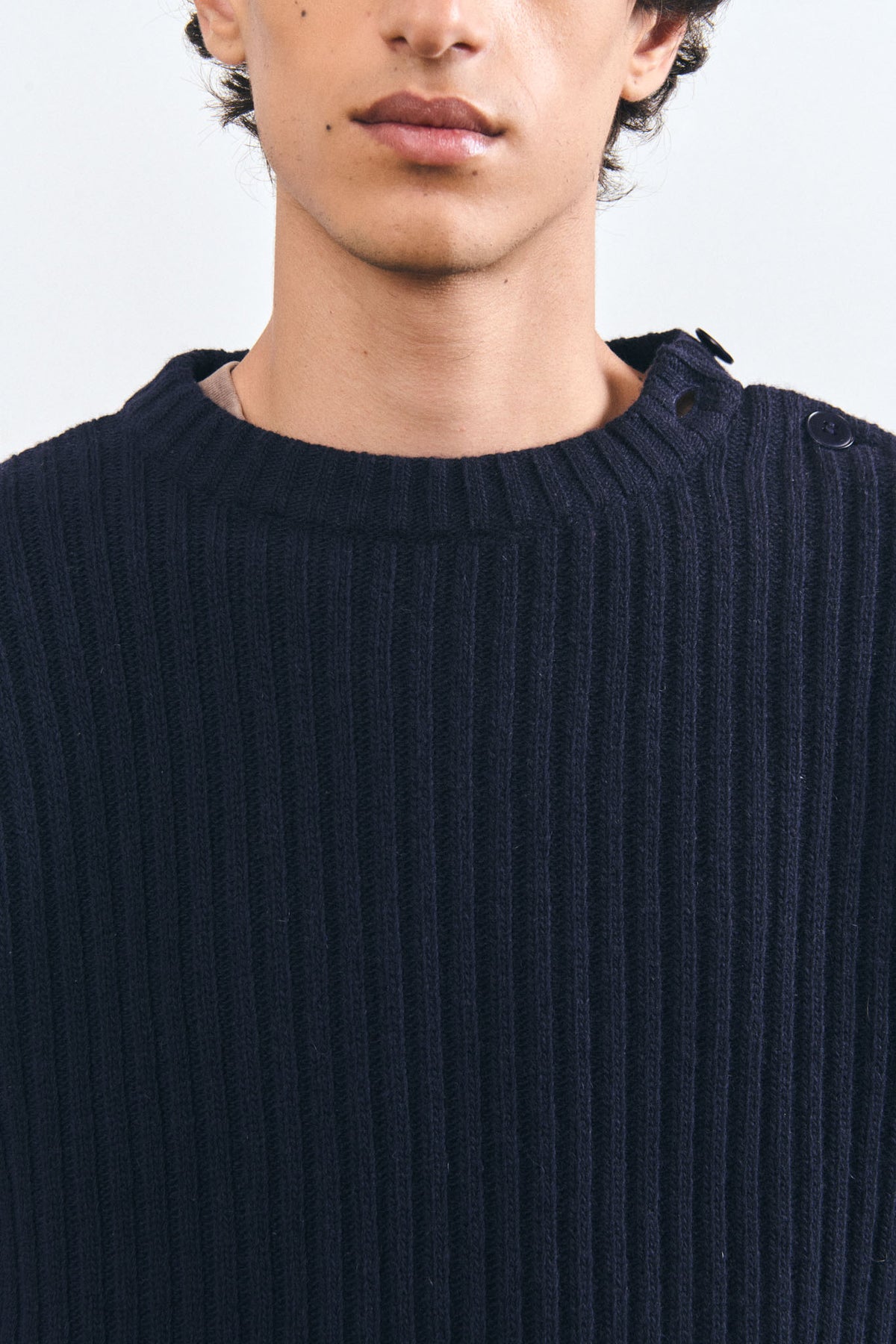 SEDINI-MERINO WOOL SWEATER - Navy