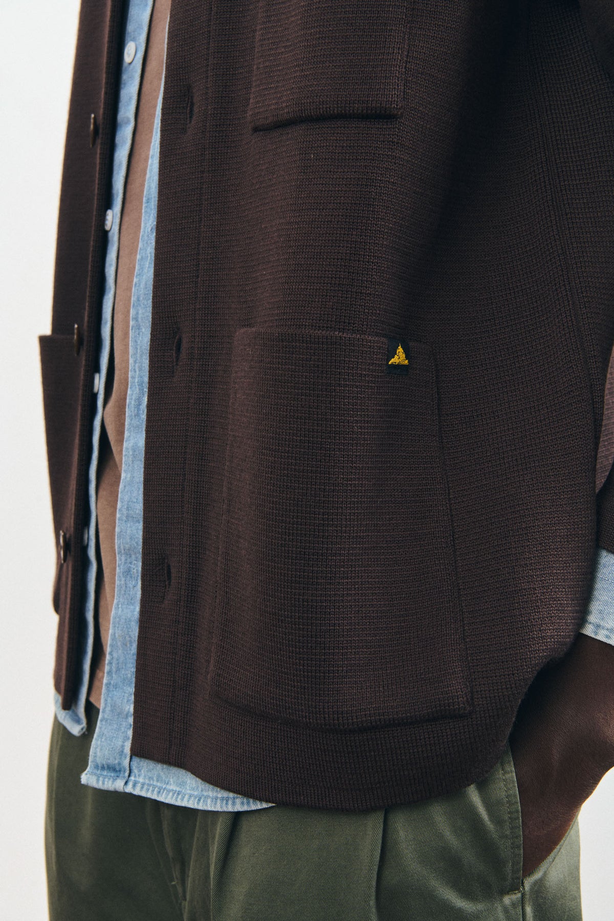 Le Mont ST. Michel - GUINO - WORK CARDIGAN - Moka