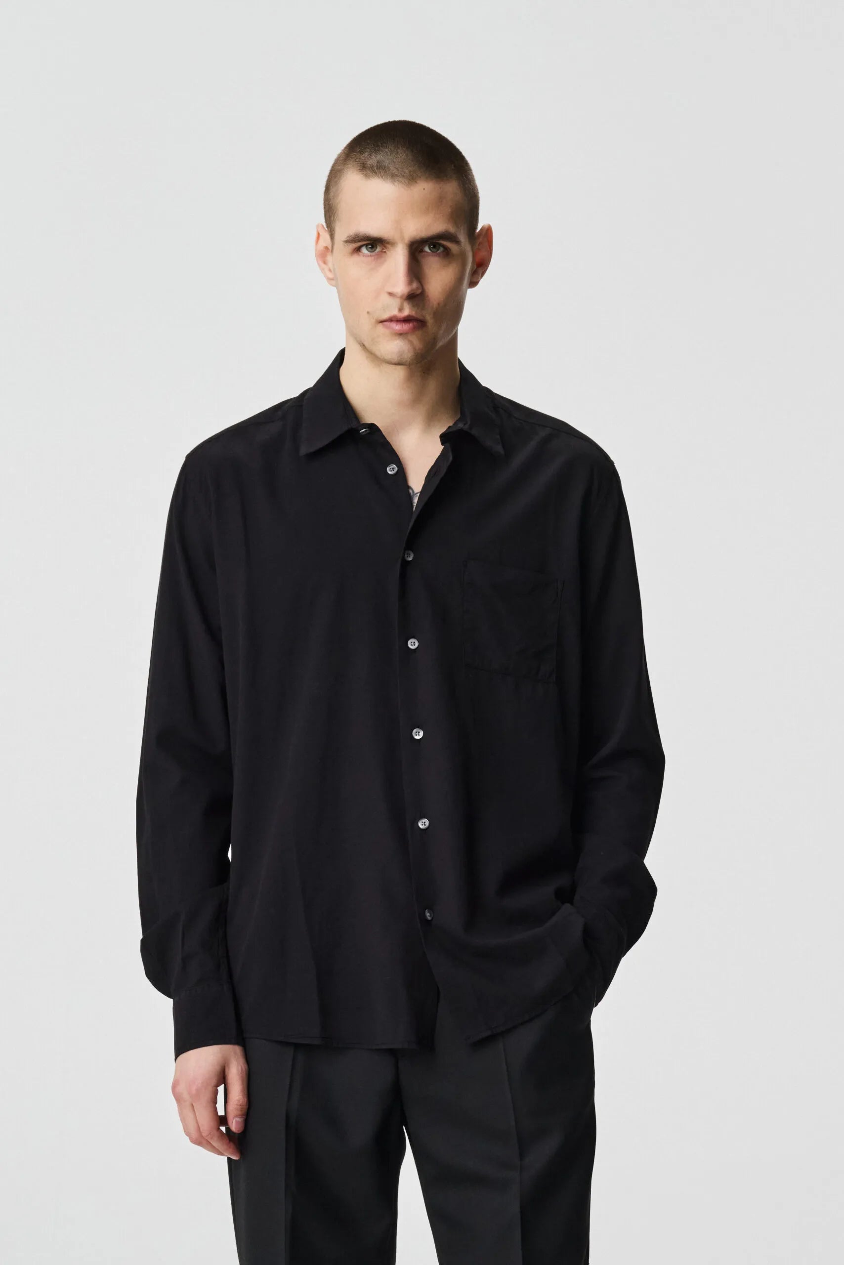 'Ward Shirt' Cotton Blend - Black