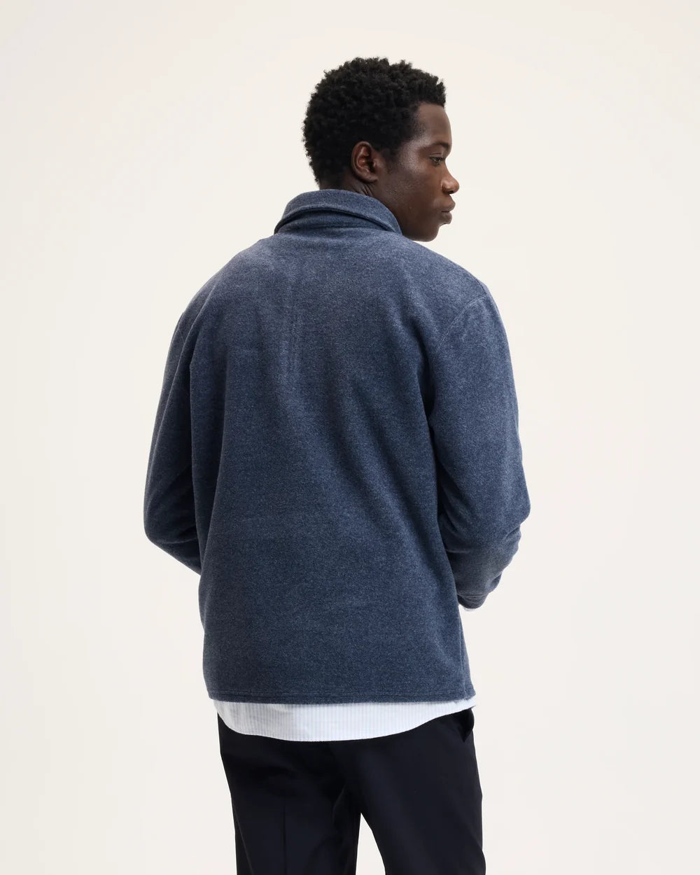 The GoodPeople - Leo Polo Collar Sweater - Denim Blue