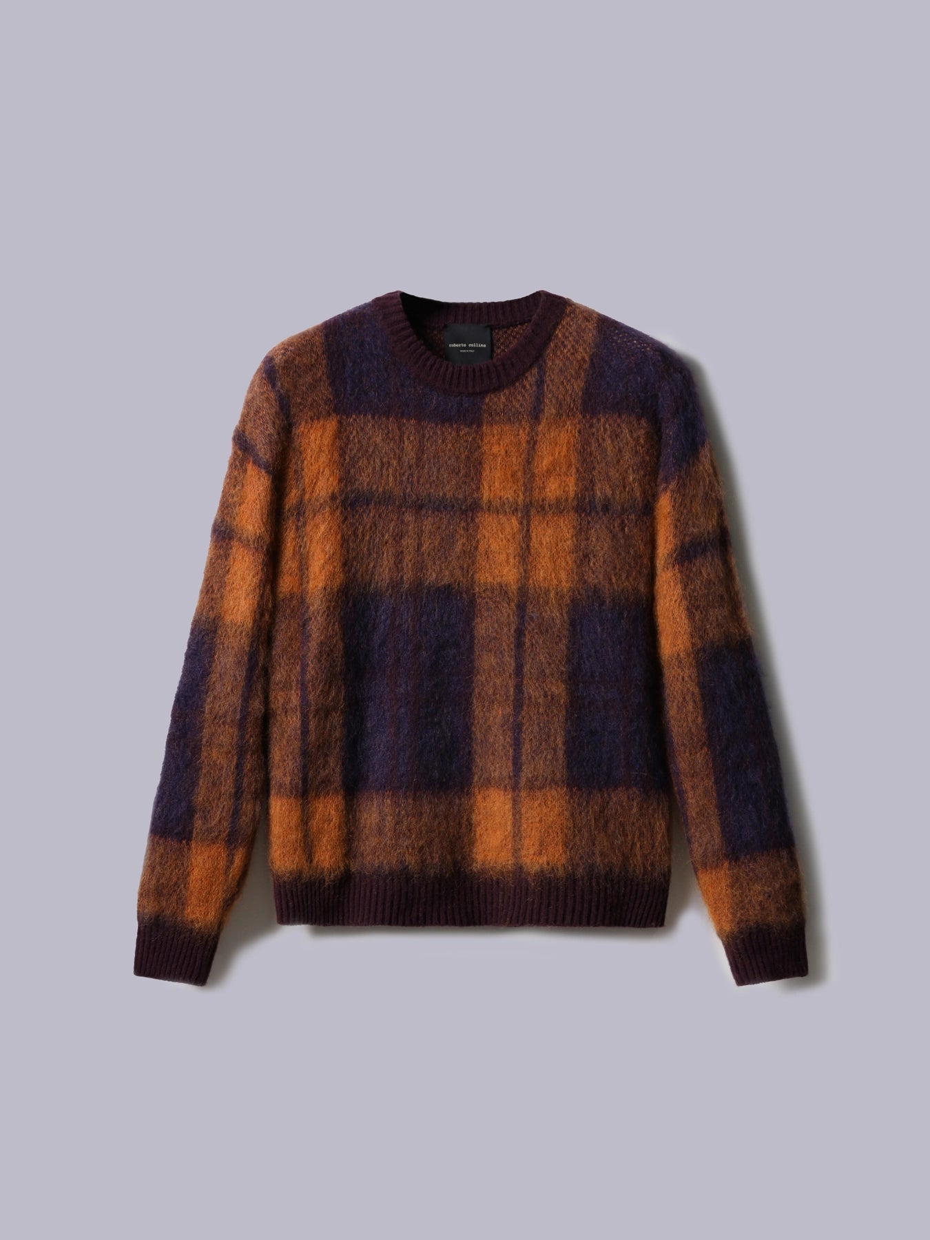 Girocollo ML Jacquard Check - Bordeaux