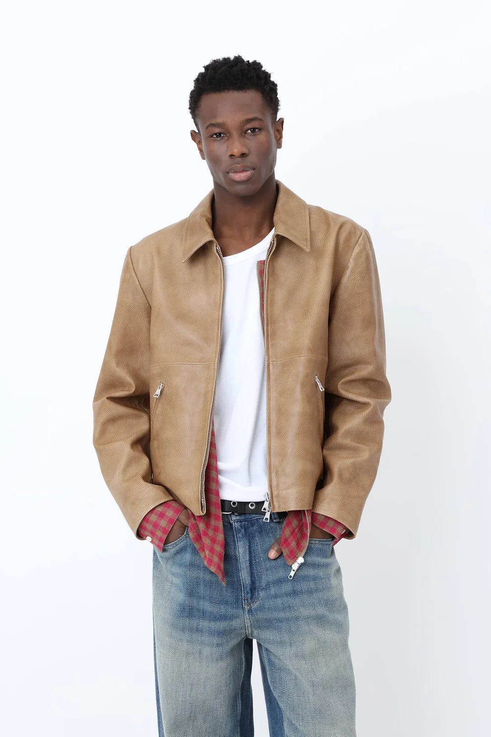 DUTTON LEATHER JACKET - Breen Brown