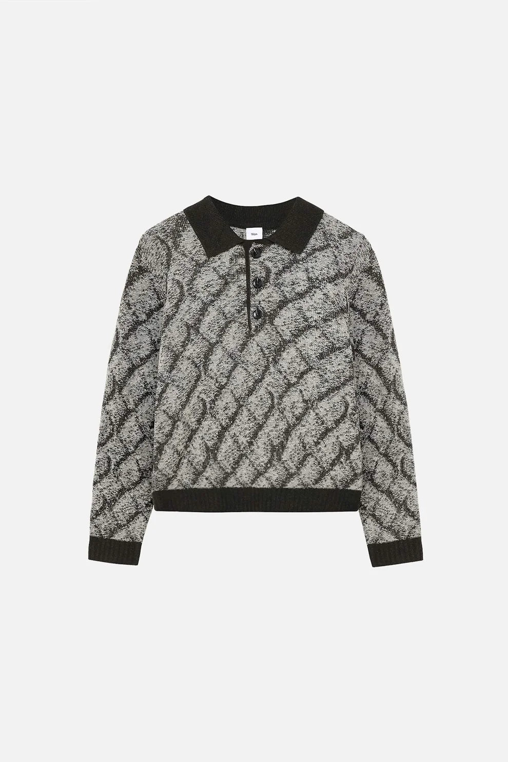 Won Hundred - PELO KNIT POLO - Black COMB.