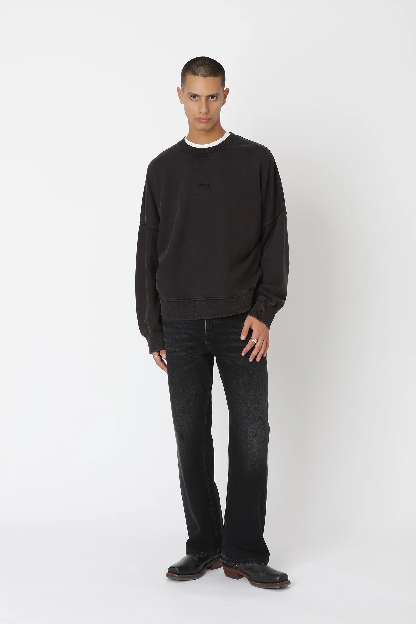 'Staff Crew' Crewneck Black