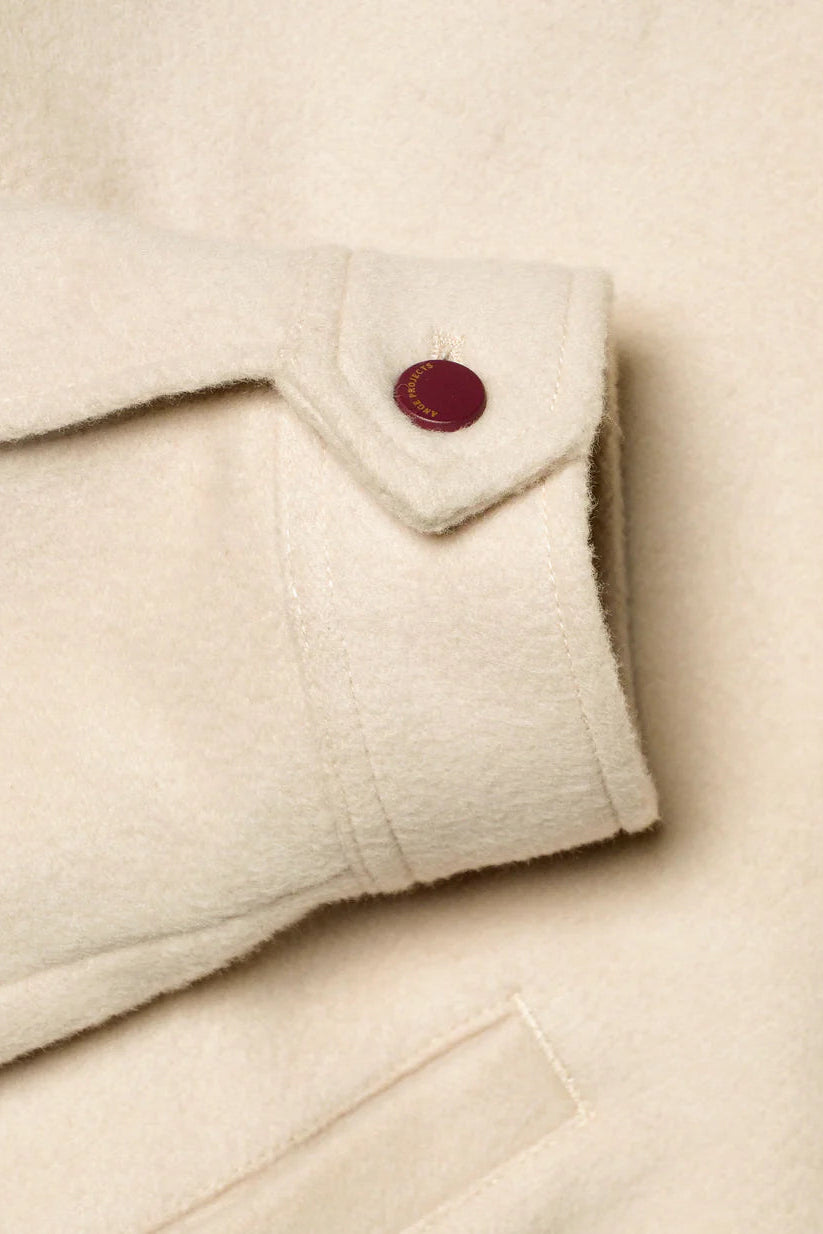 Boiled wool jacket ecru