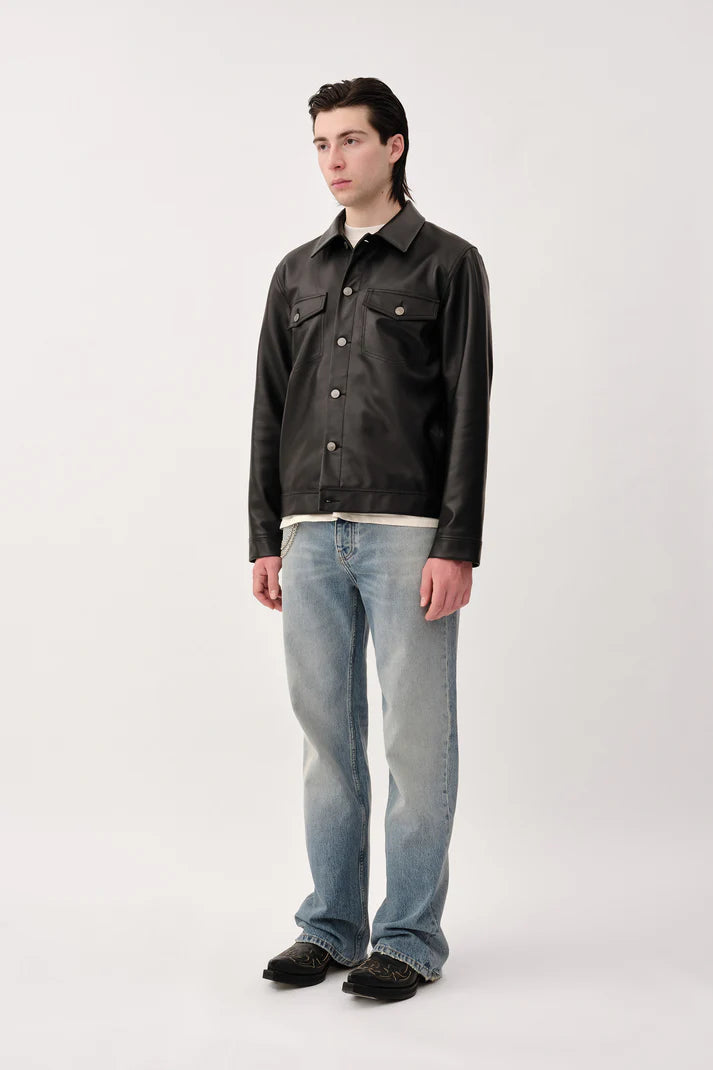 'Clayton' Leather Shirt Jacket