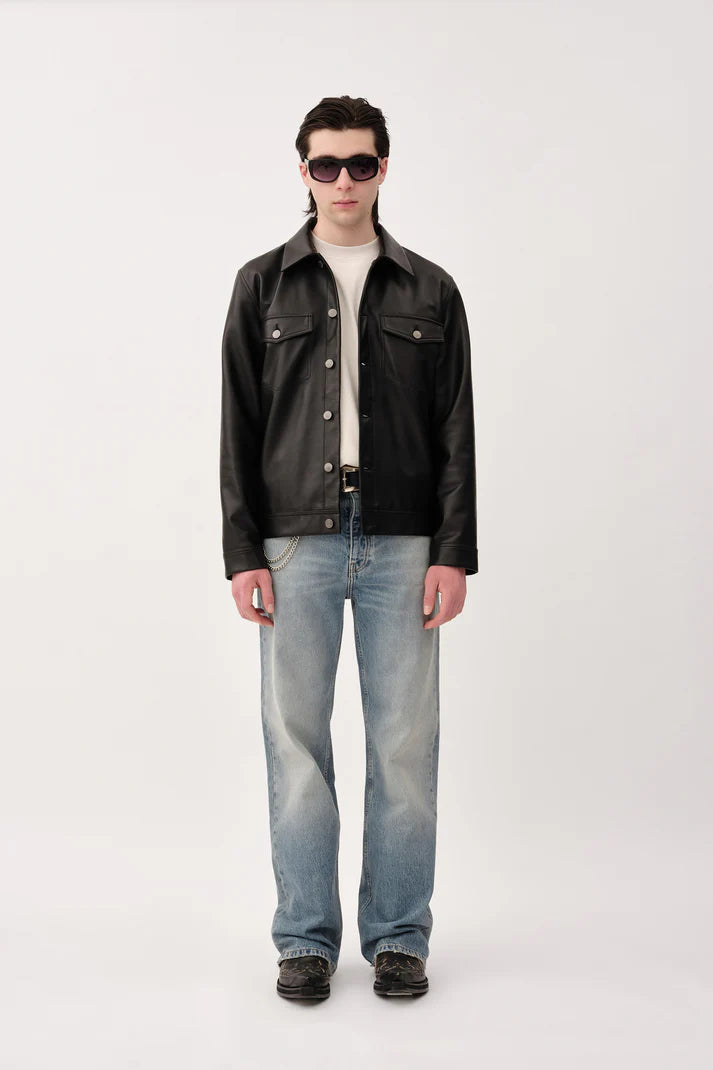 'Clayton' Leather Shirt Jacket