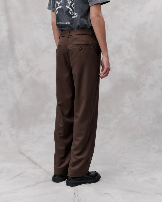 'Alert' Tailored Pants Chocolate
