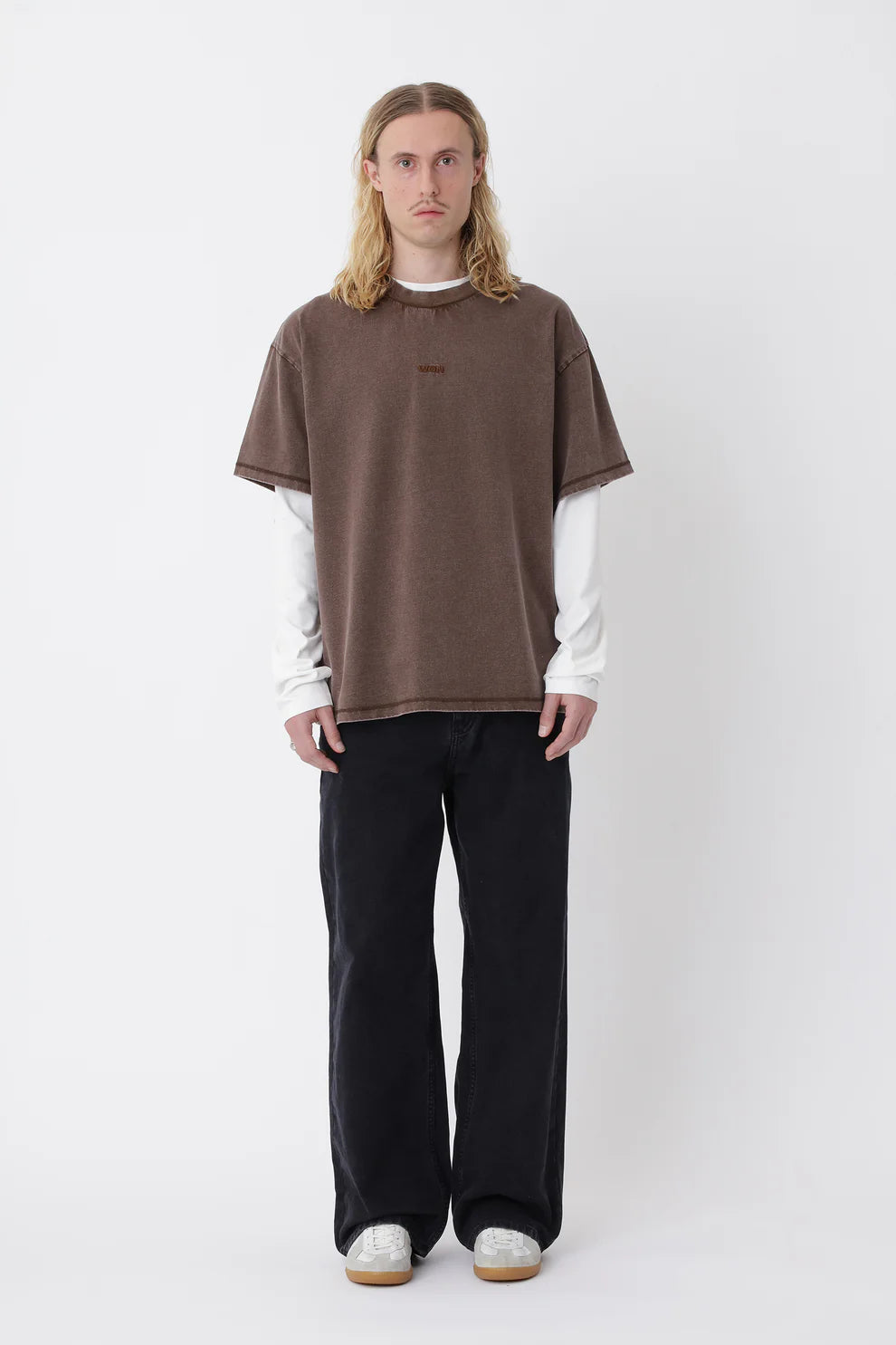 Staff Boxy Tee - Washed Carafe Brown