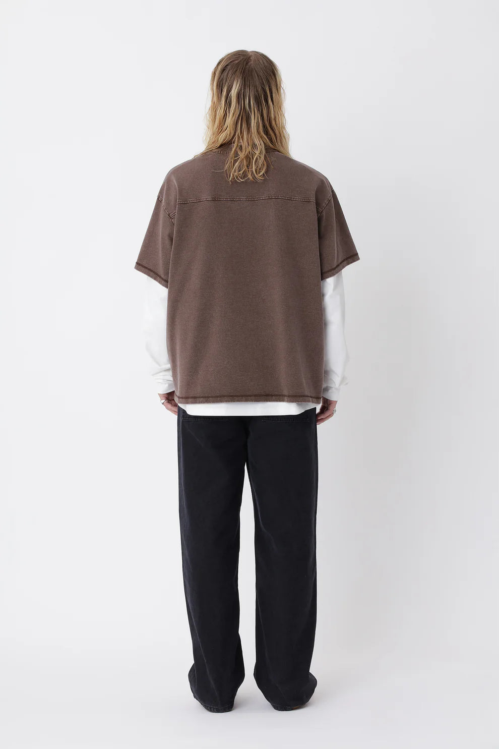 Staff Boxy Tee - Washed Carafe Brown