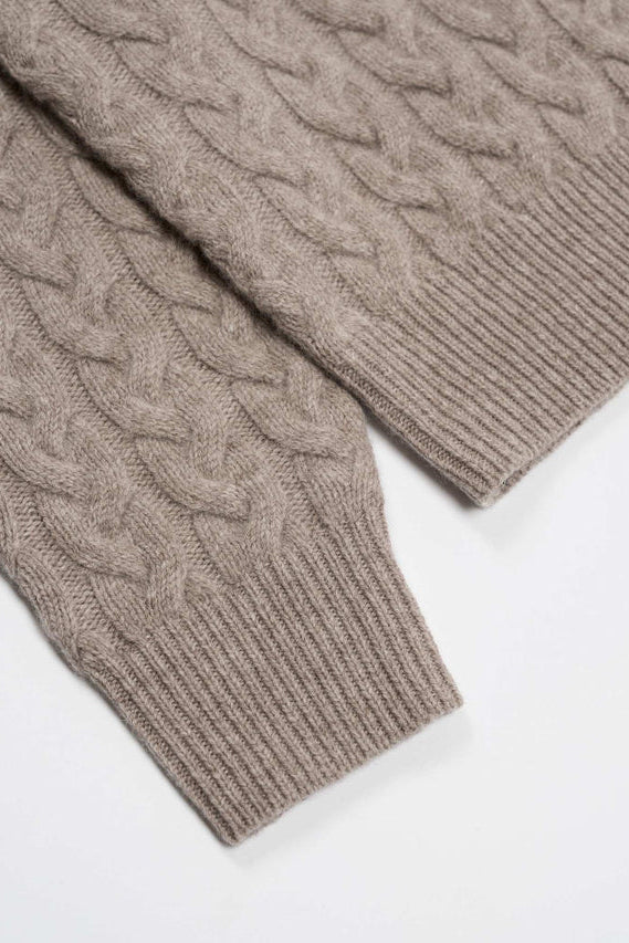 'Topanga' Cable Knit Sweater Sand