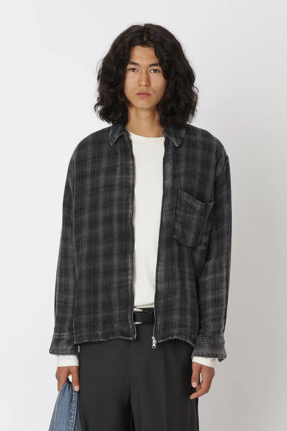 'Zayne' Zip Shirt Bleached Black