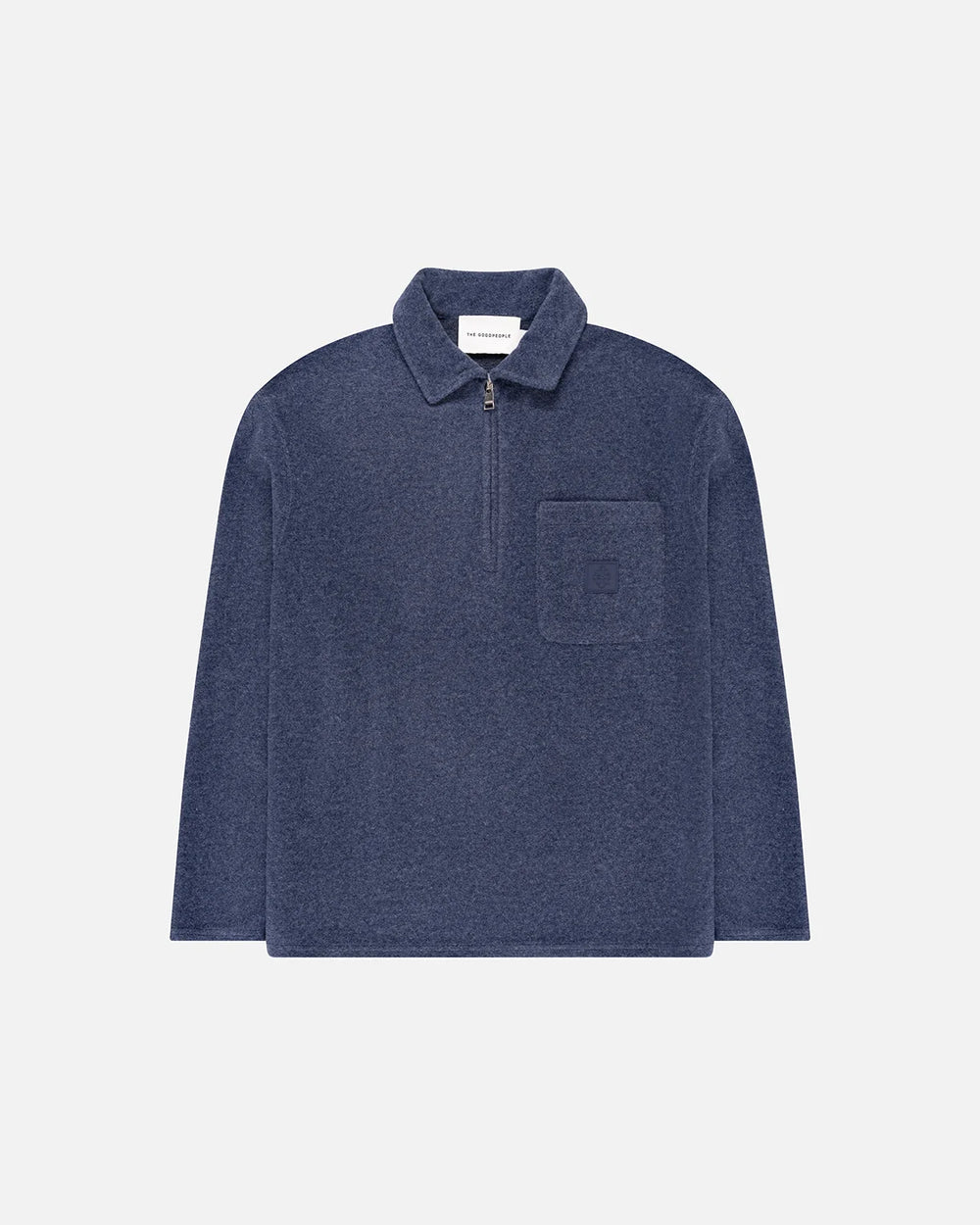 The GoodPeople - Leo Polo Collar Sweater - Denim Blue