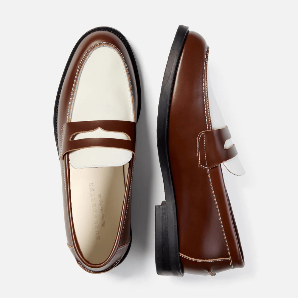 Penny Loafer Duke & Dexter Chestnut - White