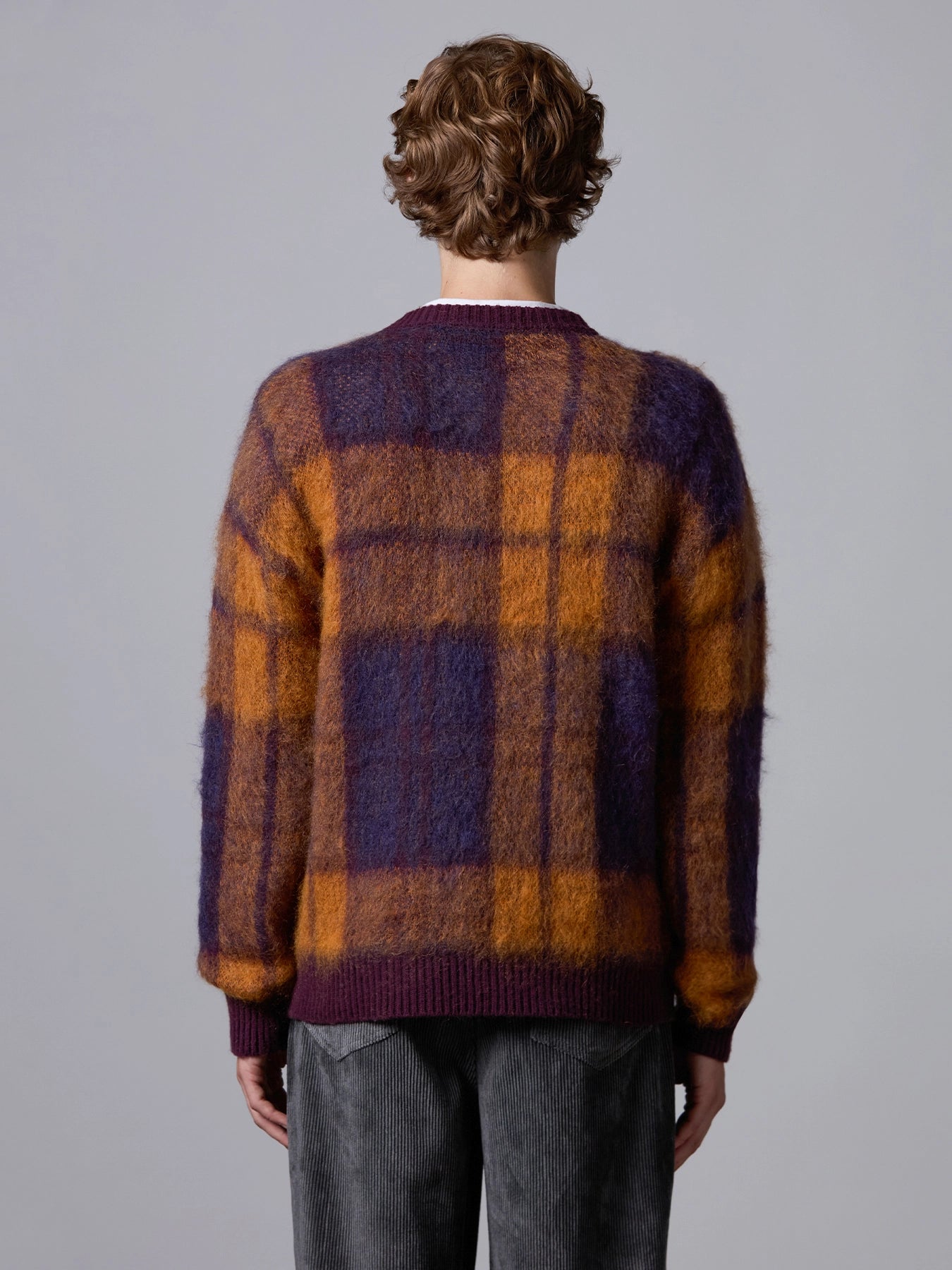 Girocollo ML Jacquard Check - Bordeaux