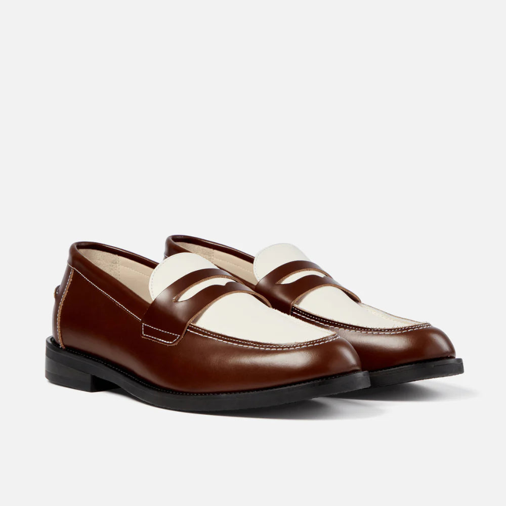 Penny Loafer Duke & Dexter Chestnut - White