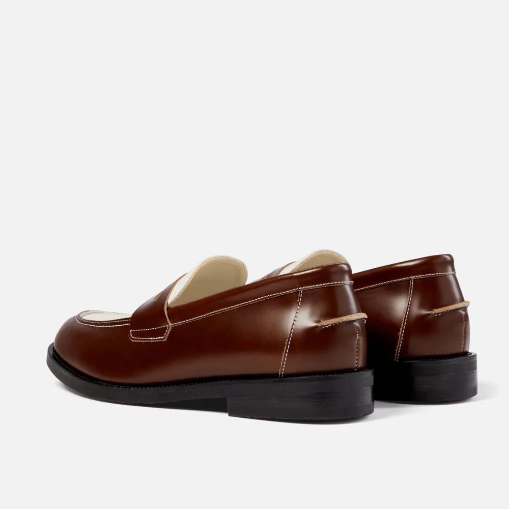 Penny Loafer Duke & Dexter Chestnut - White