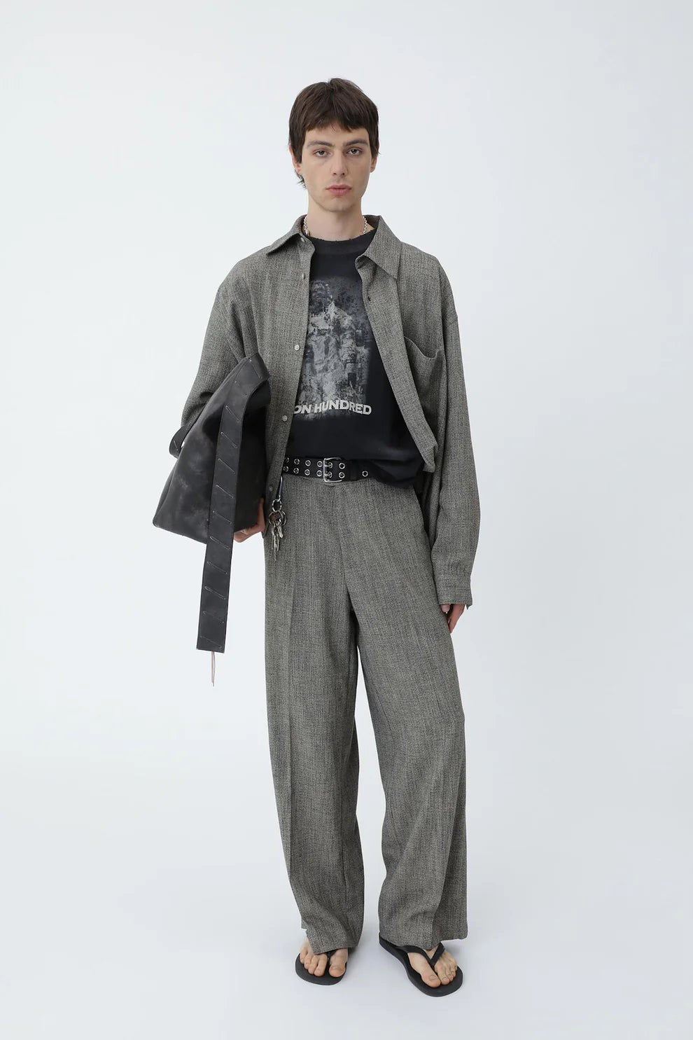 ERON TROUSERS Salt and Pepper