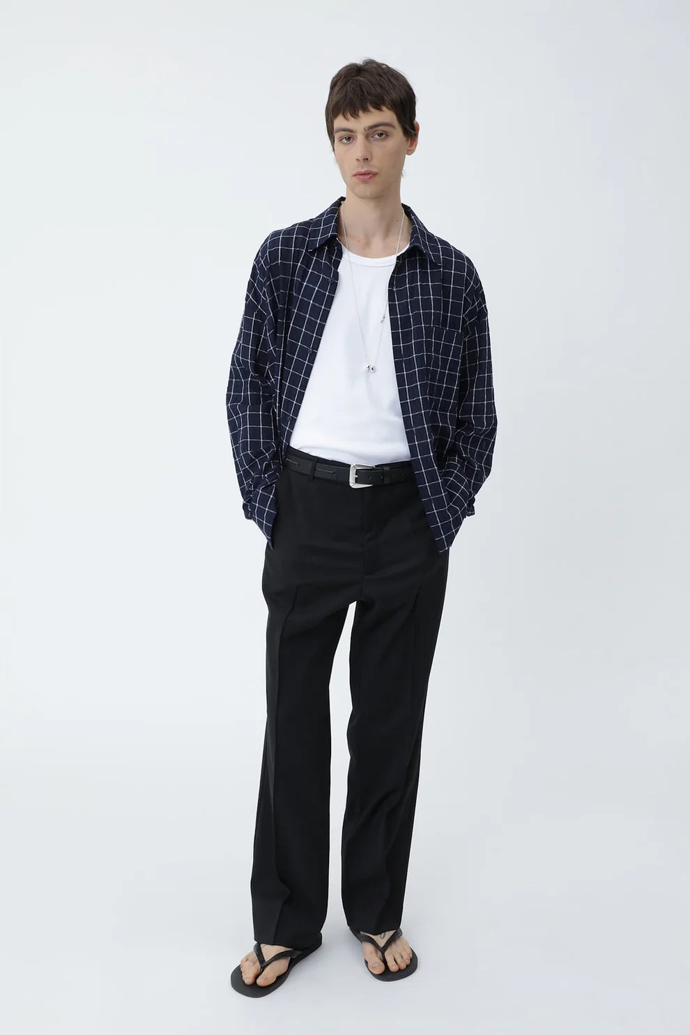 MAZA CHECK SHIRT Navy Blue COMB