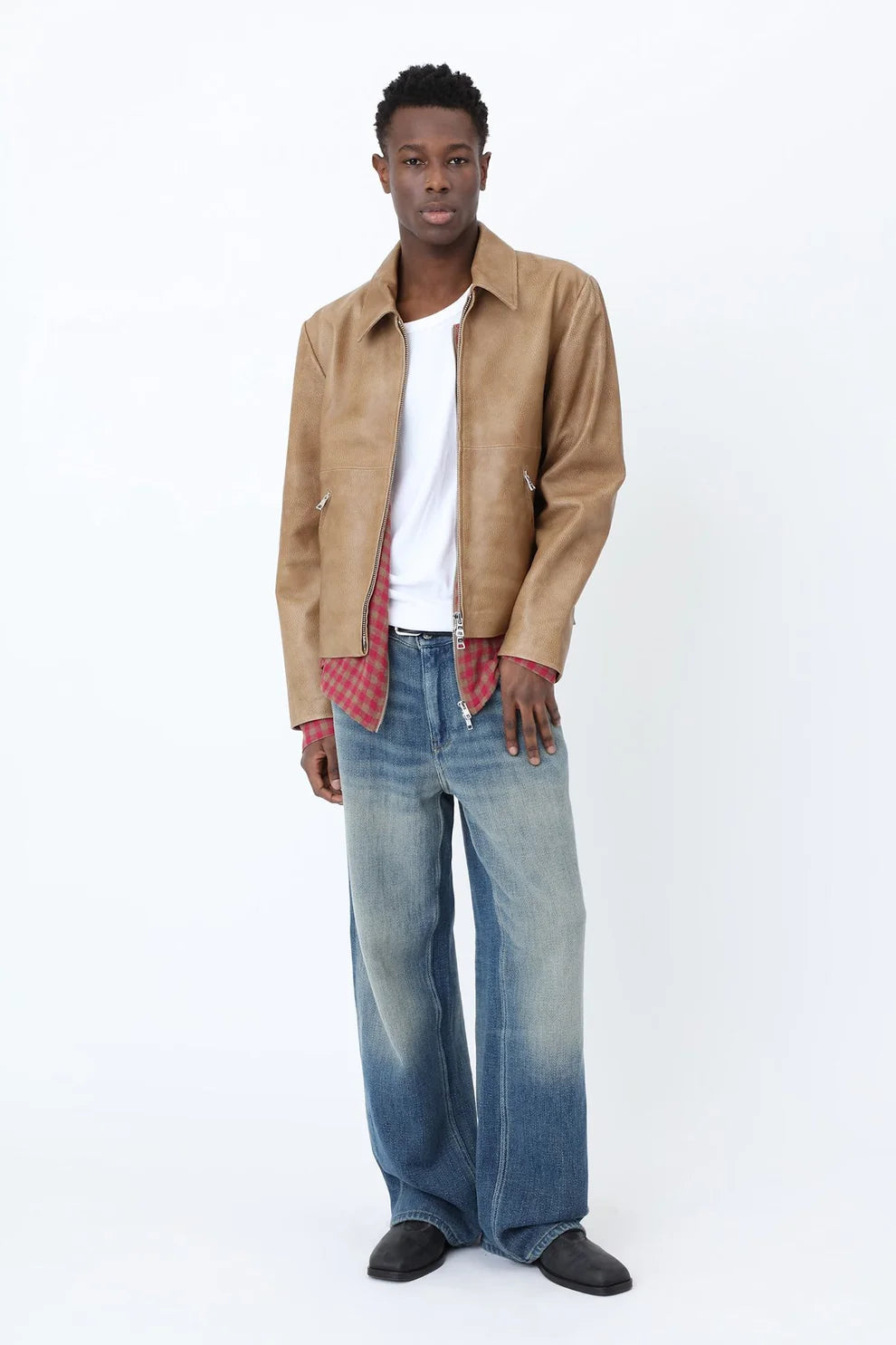 DUTTON LEATHER JACKET - Breen Brown