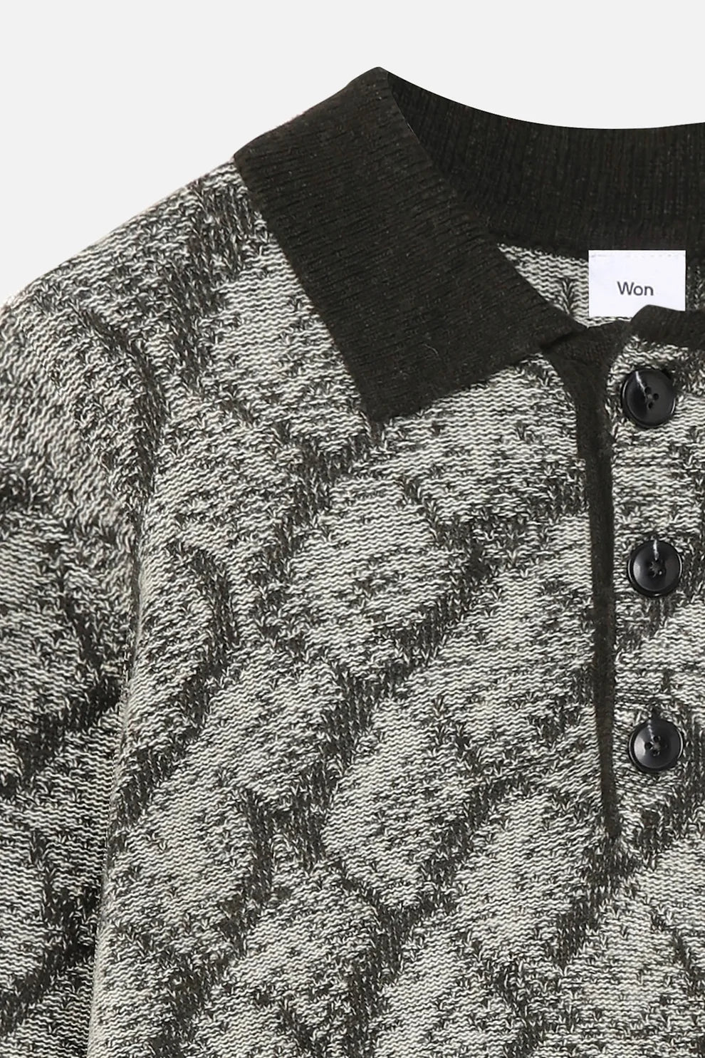 Won Hundred - PELO KNIT POLO - Black COMB.