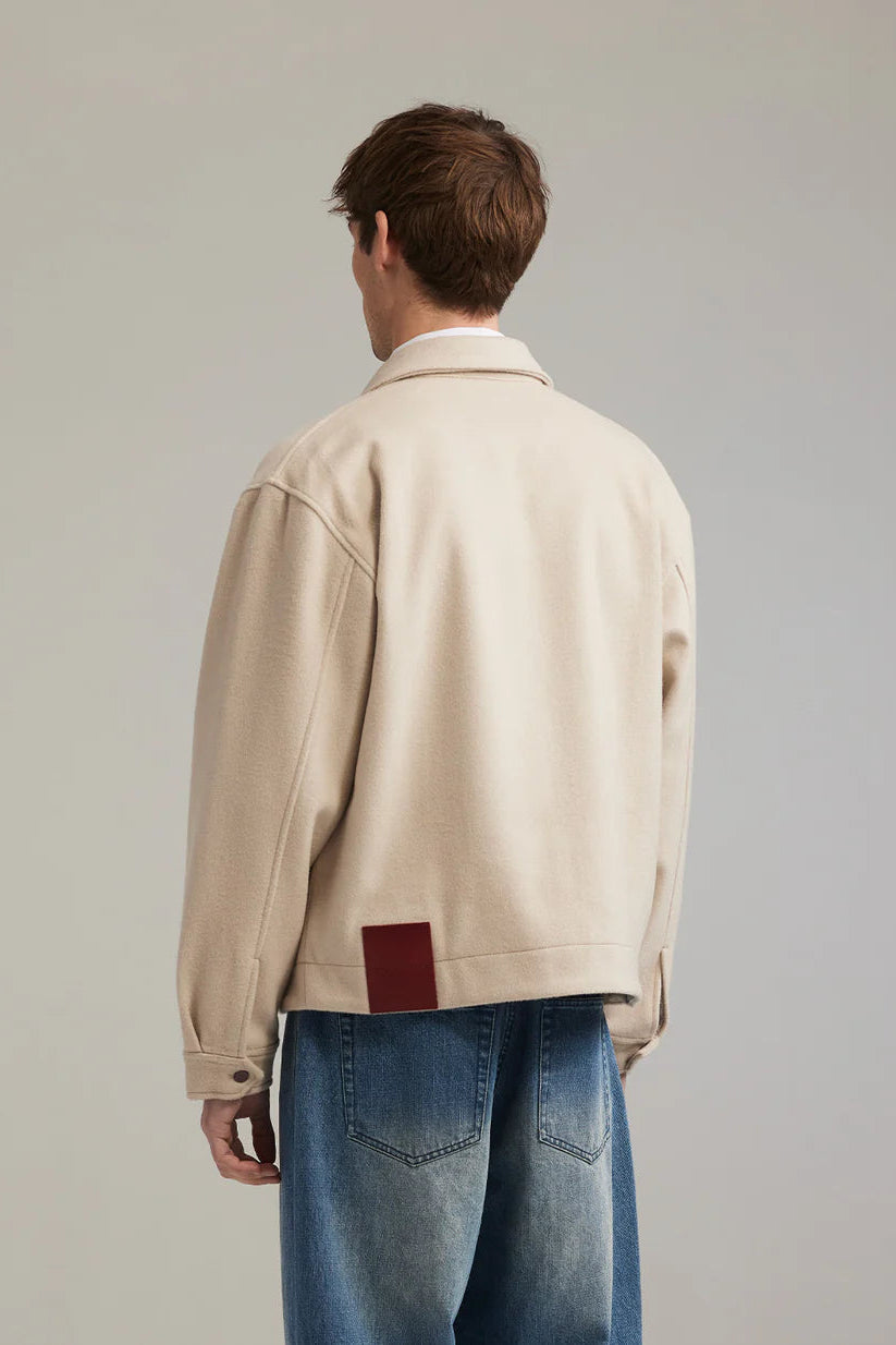 Boiled wool jacket ecru