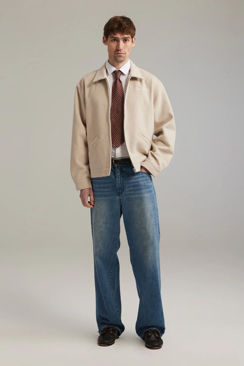 Boiled wool jacket ecru