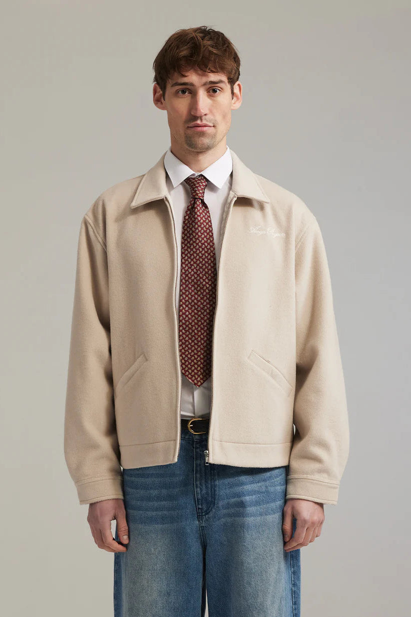 Boiled wool jacket ecru