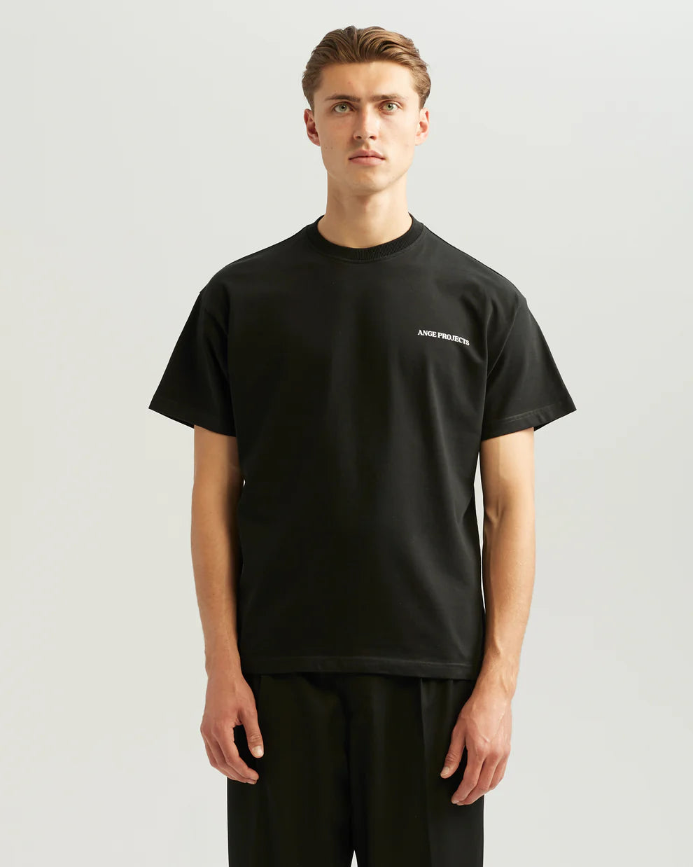 Glass of wine tee - black