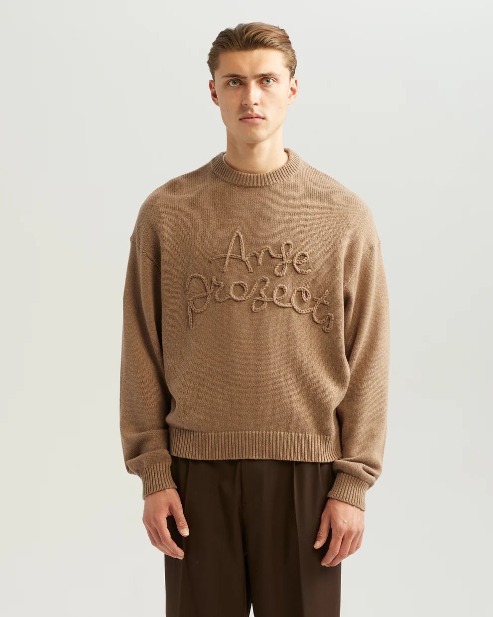 Rope knit sweater - brown