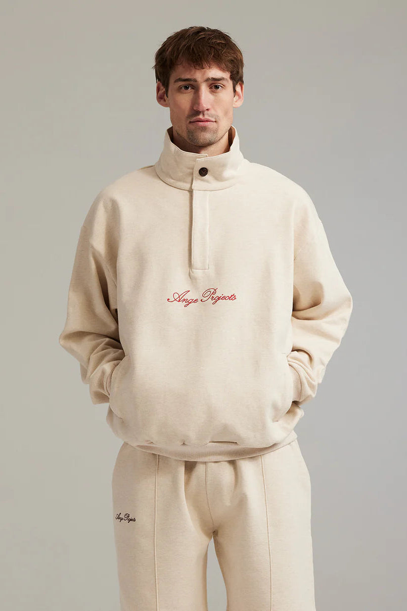 Button script rollneck oatmeal melange