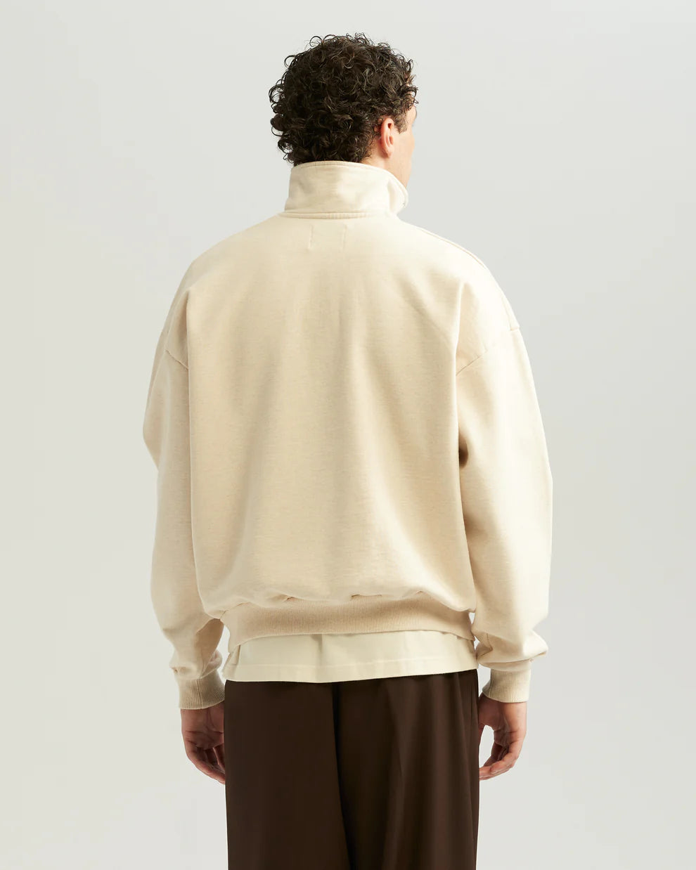 Zipped Roll-Neck sweater - oatmeal