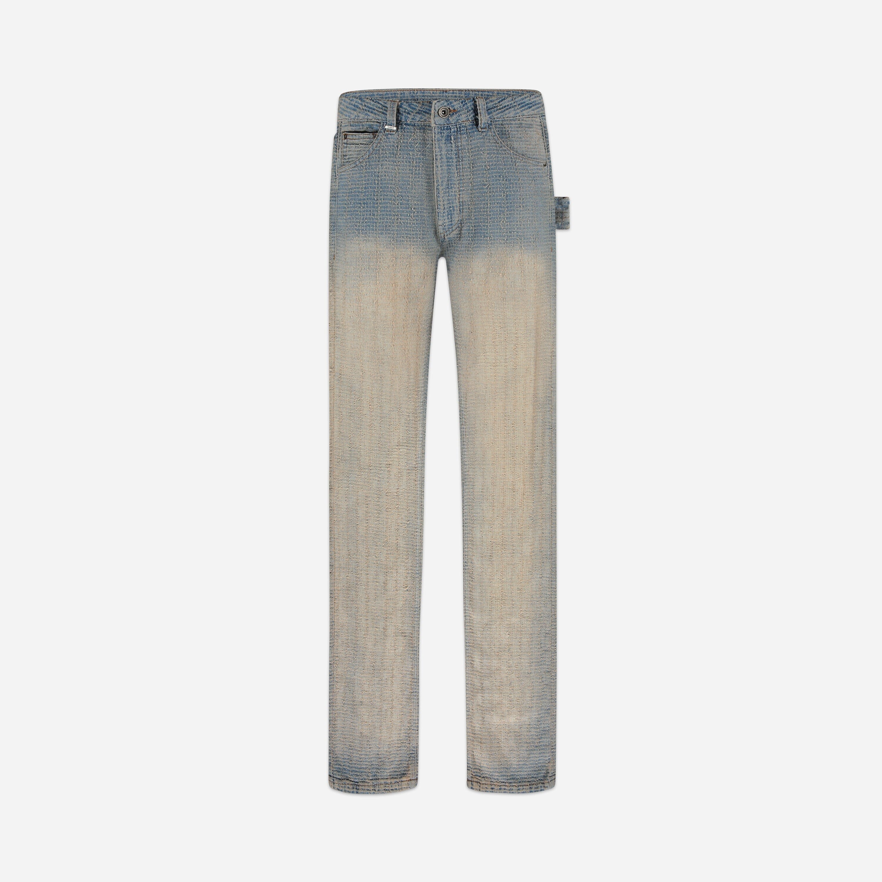 Faded Tweed Denim Jeans Light Blue