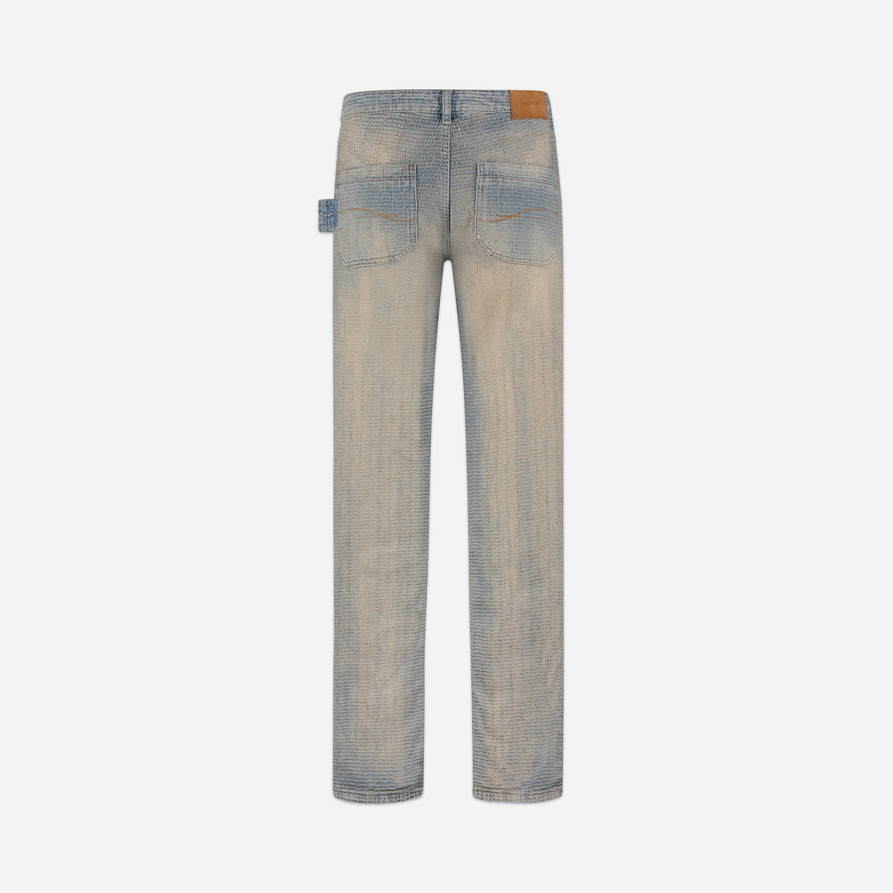 Faded Tweed Denim Jeans Light Blue