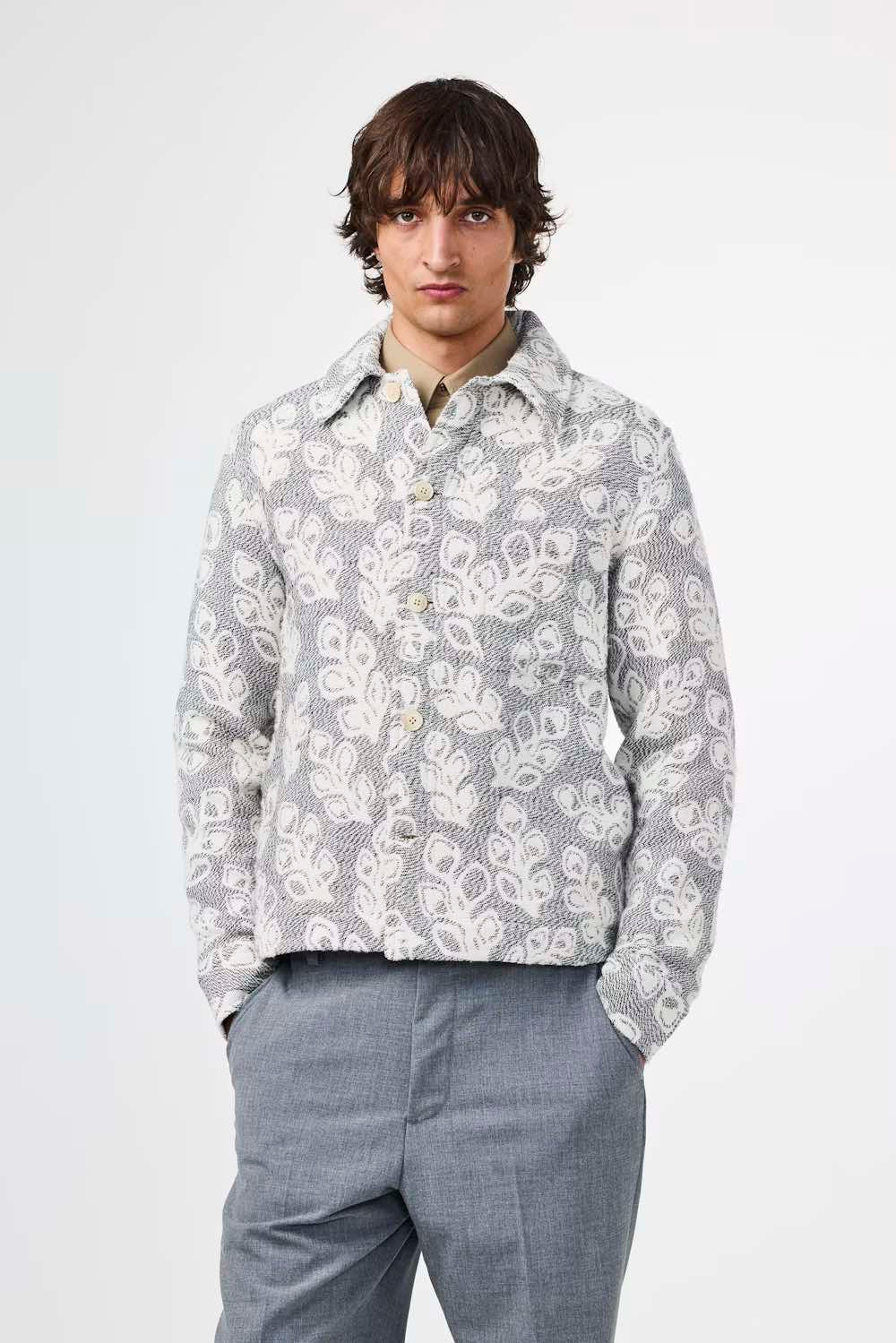 Heavy Overshirt in Jacquard Fabric