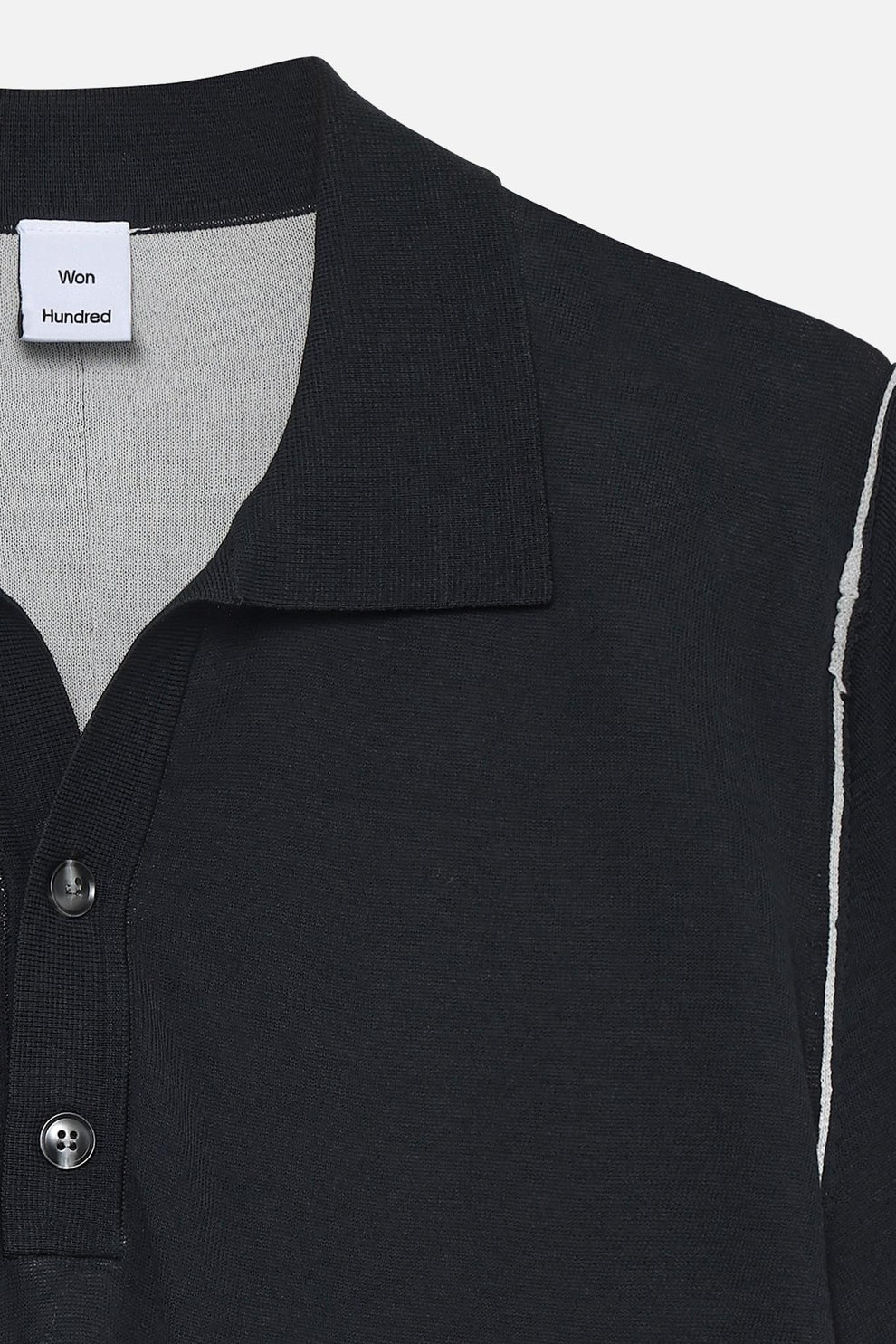 JONAS TWO LAYER KNIT POLO Black COMB.