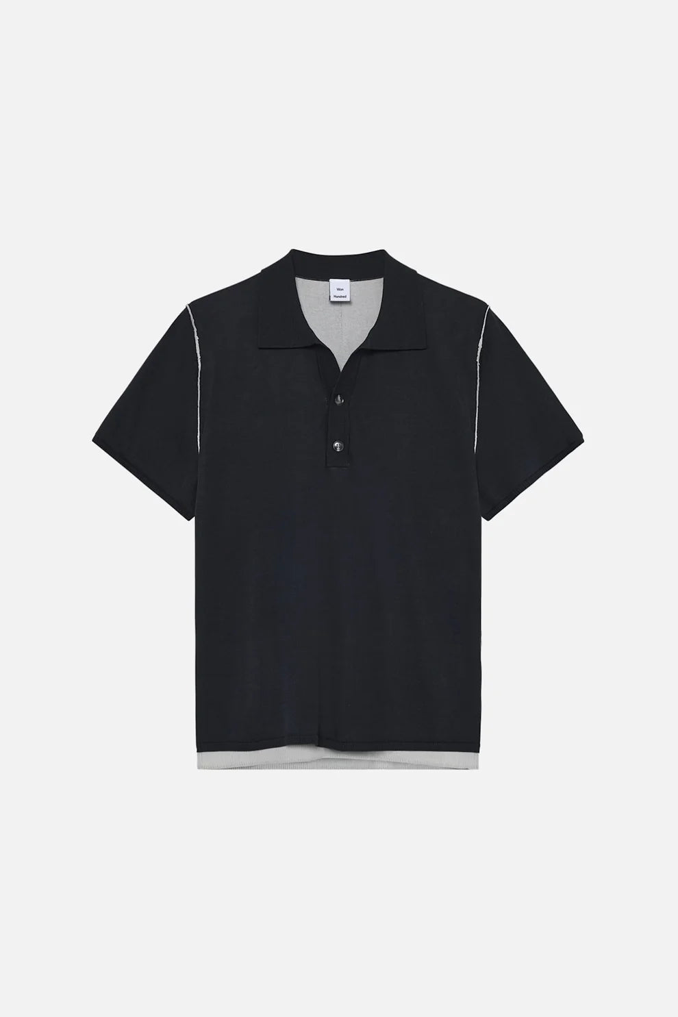 JONAS TWO LAYER KNIT POLO Black COMB.