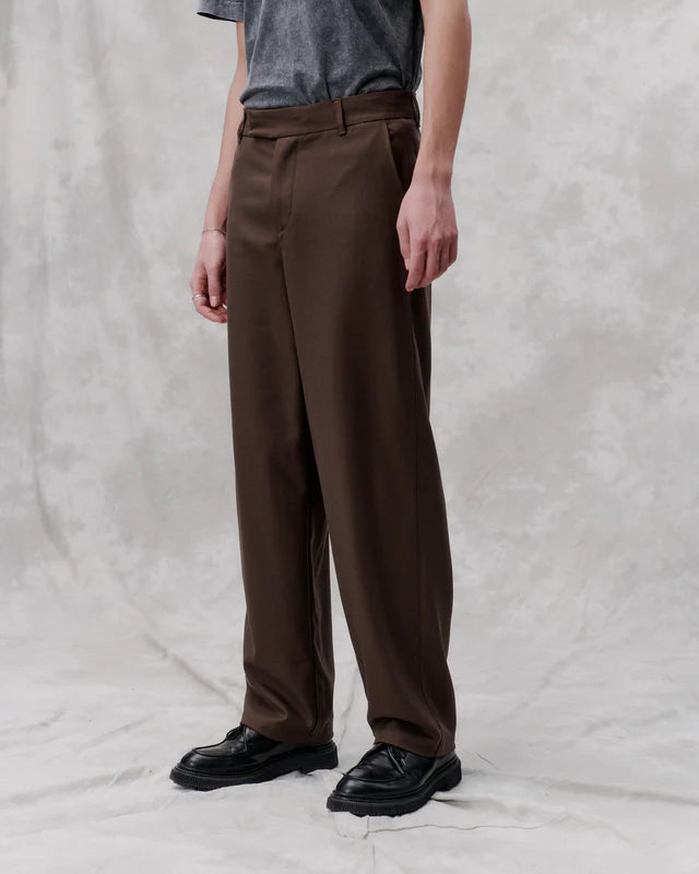 'Alert' Tailored Pants Chocolate