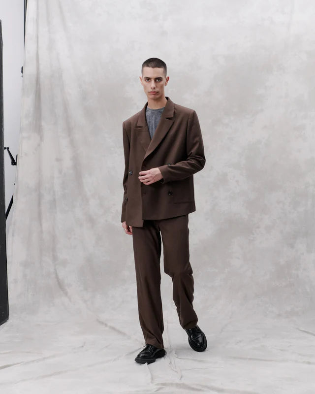 'Alert' Tailored Pants Chocolate