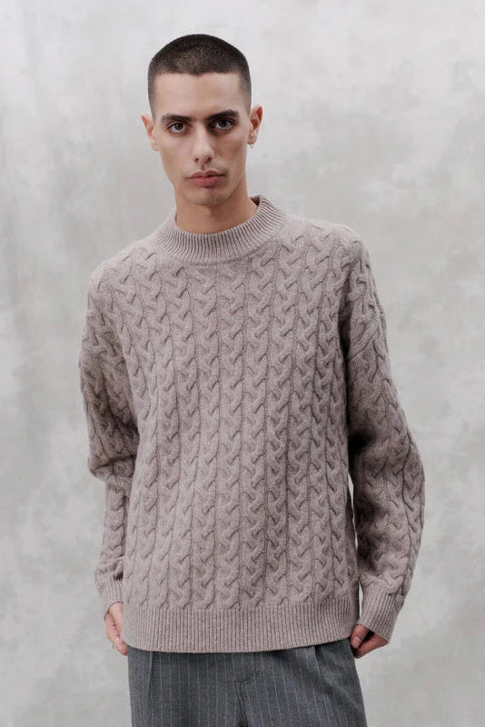 'Topanga' Cable Knit Sweater Sand