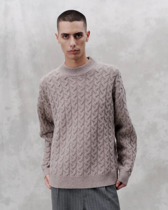 'Topanga' Cable Knit Sweater Sand