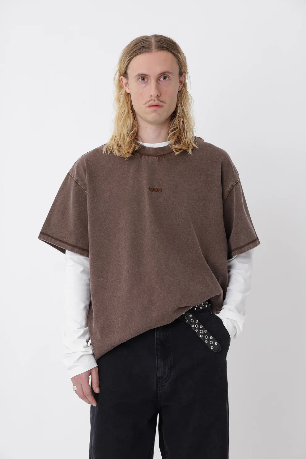 Staff Boxy Tee - Washed Carafe Brown