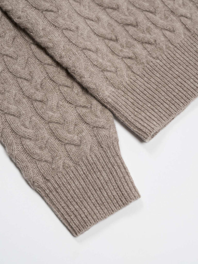 'Topanga' Cable Knit Sweater Sand
