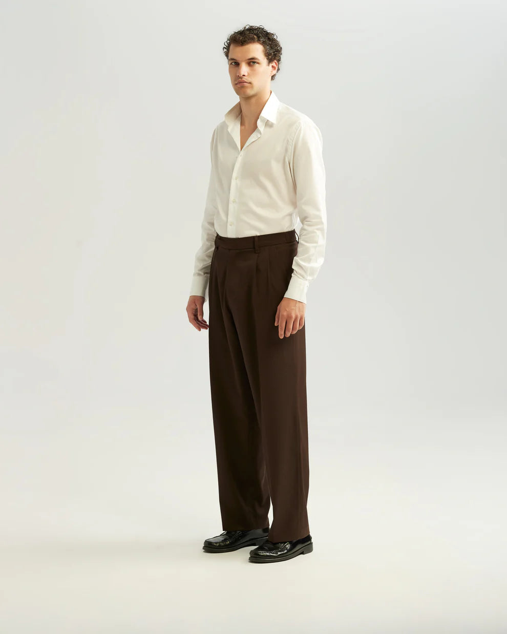 Suit- Pleated Pantalon - brown