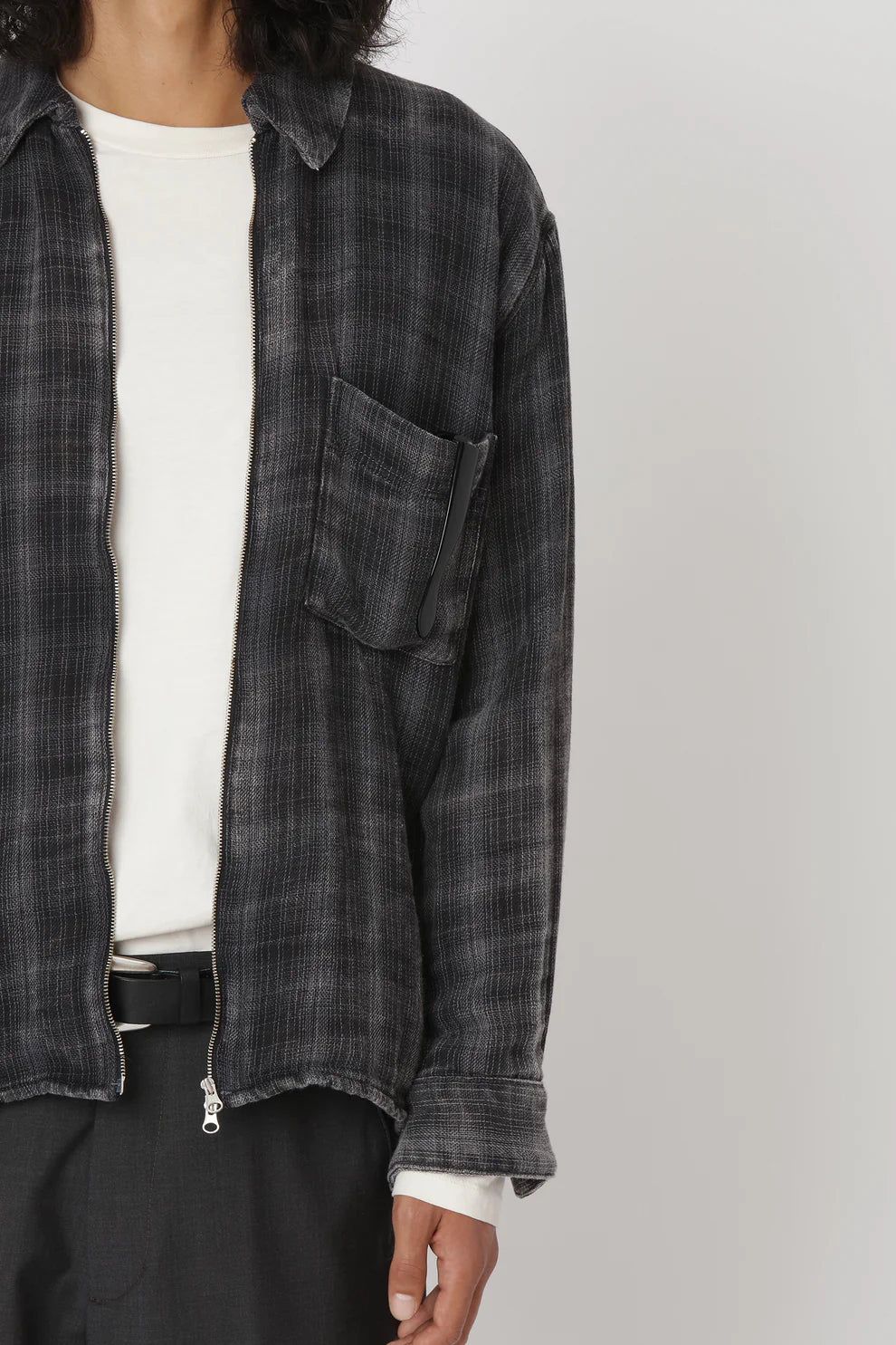 'Zayne' Zip Shirt Bleached Black